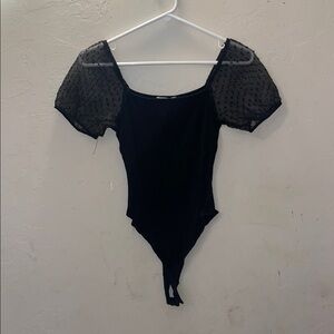 altard state thong spandex blend puffy sleeve bodysuit! Small